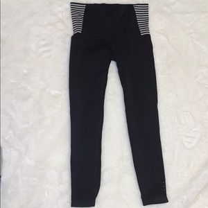 Black w/stripes super high waisted leggings
